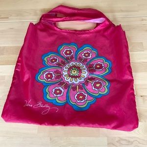 Vera Bradley Nylon Shopping Tote Bag, pink w/ flower design, EUC